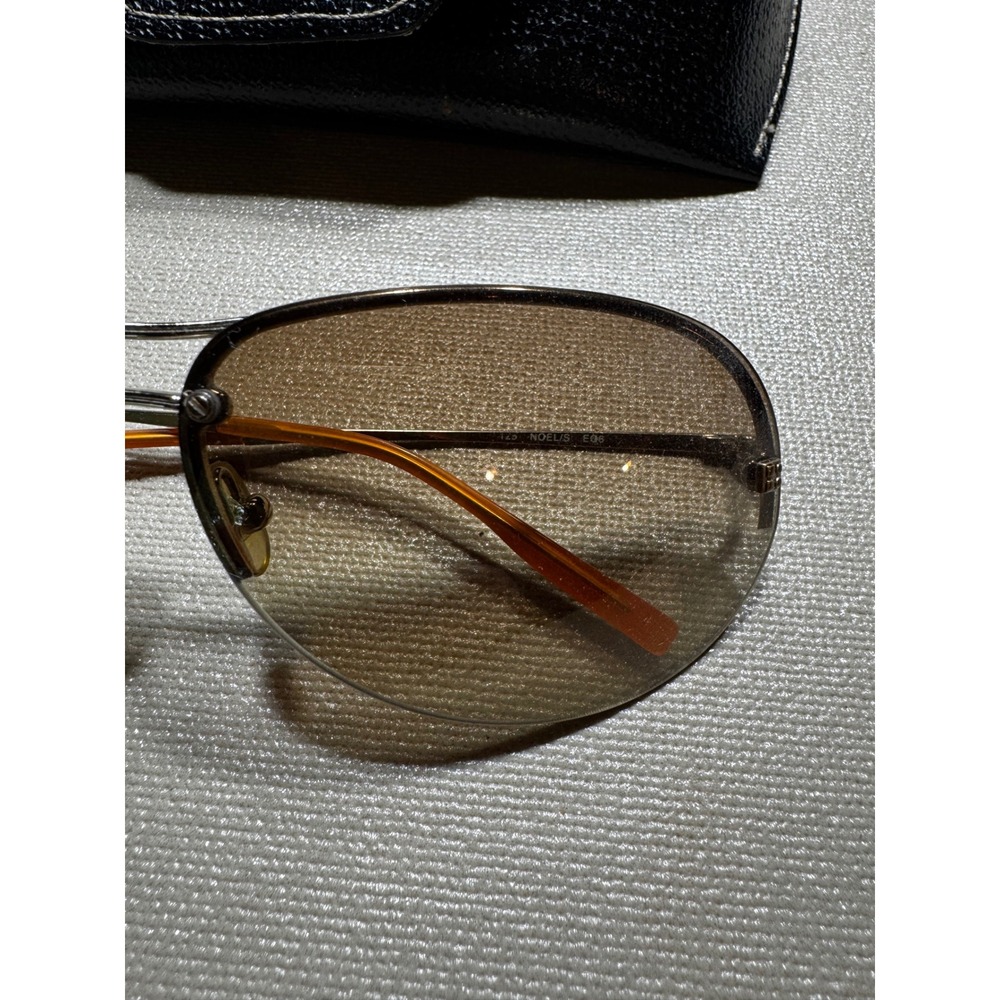 Kate Spade Noel/S Aviator Sunglasses Silver Amber Gradient Brown Lens with Case - Picture 2 of 10